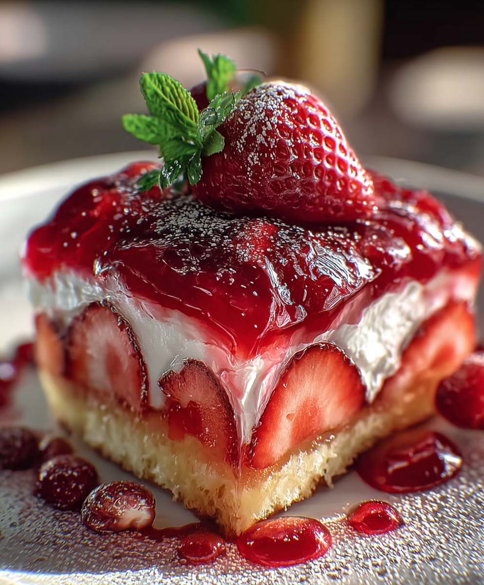 Strawberry Earthquake Cake Delight