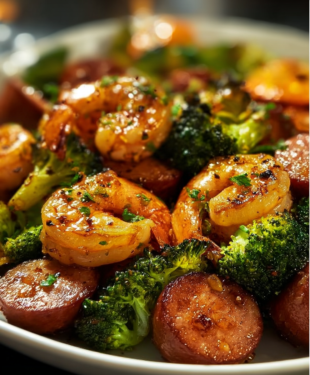 Honey Garlic Shrimp Sausage Broccoli: A Flavor-Packed One-Pan Wonder